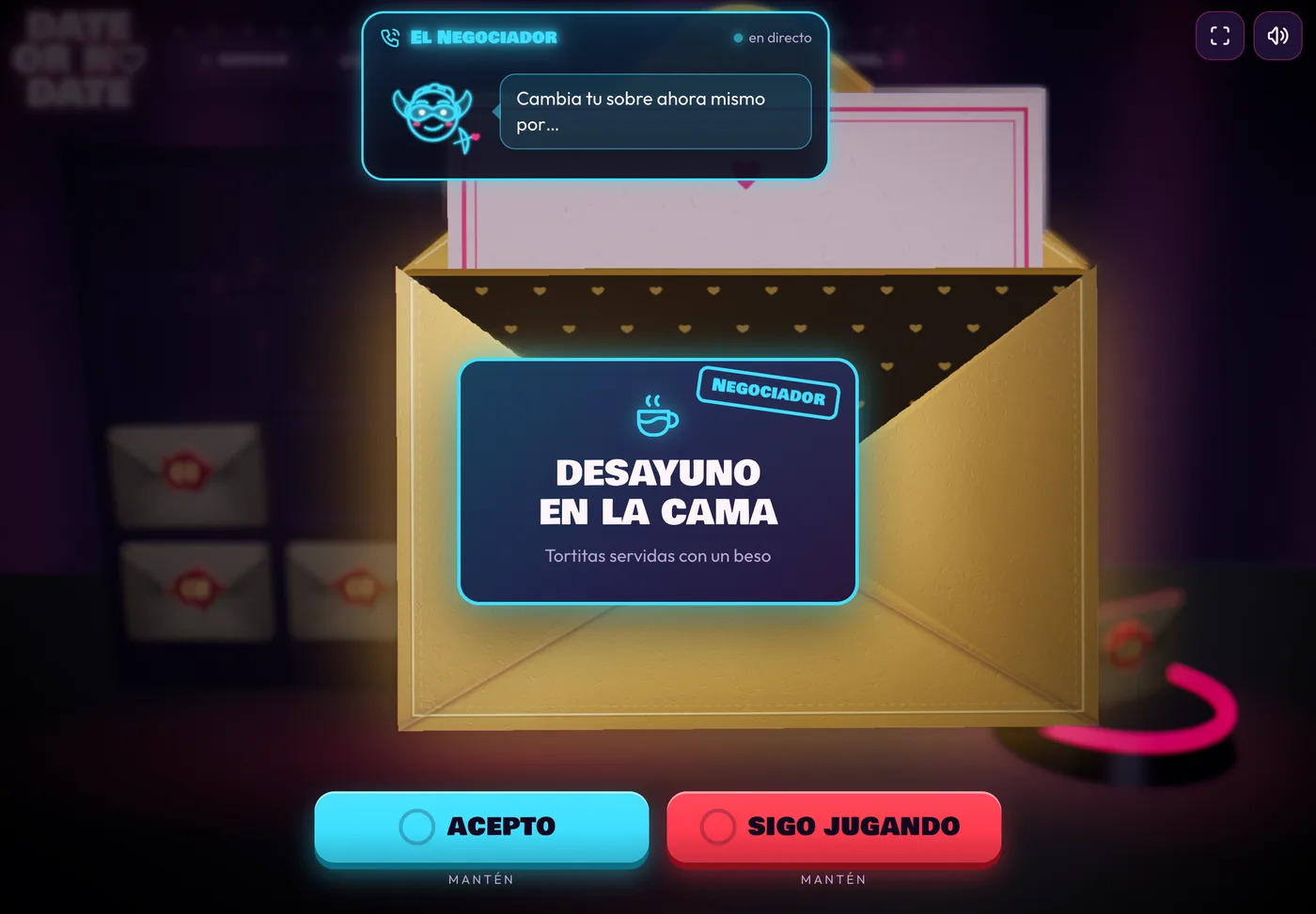 La oferta del Negociador en una tablet: ¿ACEPTO o SIGO JUGANDO?