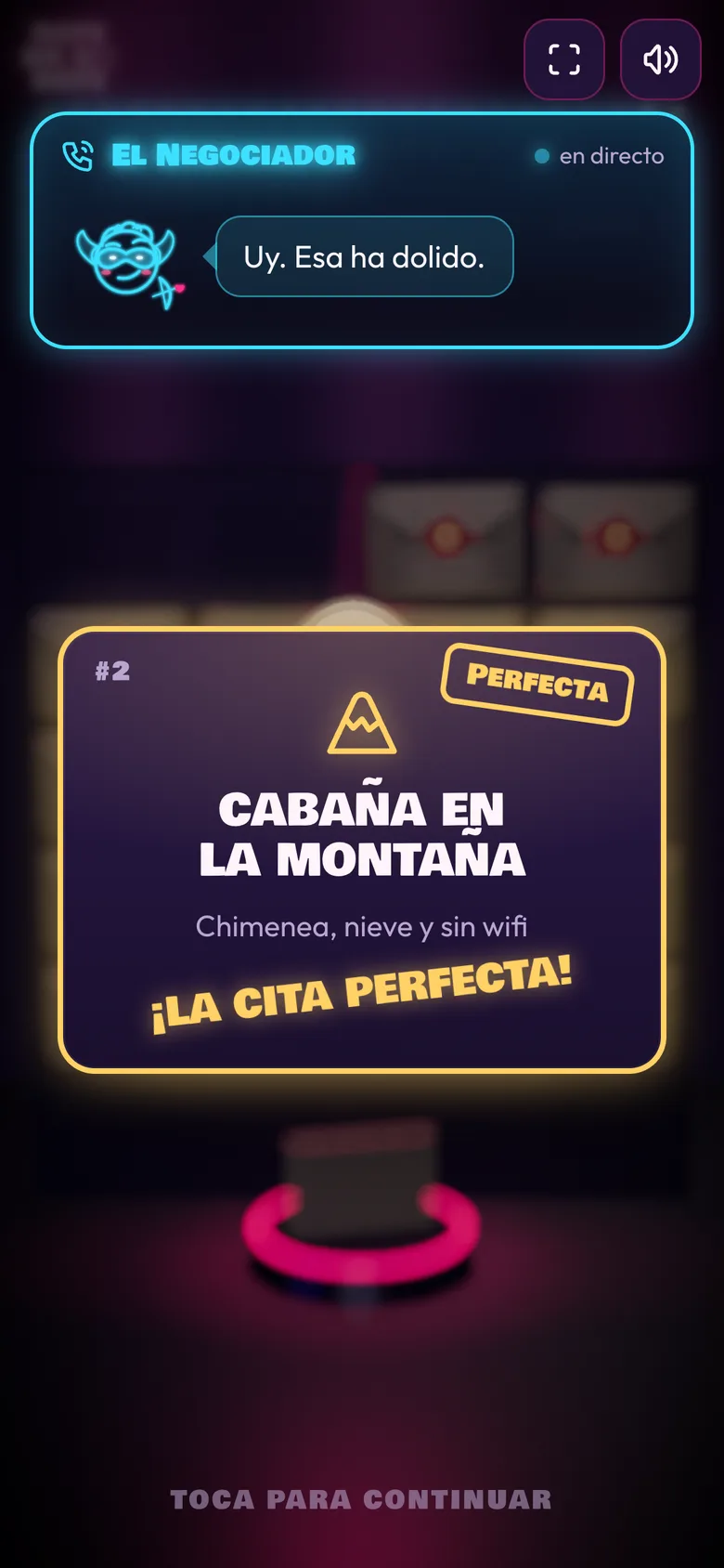 Un sobre abierto con una cita dentro